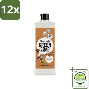 Marcel's Green Soap - Allesreiniger - Sandelhout & Kardemom - Natuurlijk & effectief - 750 ml - Voordeelverpakking - 12 stuks - Allesreiniger - Schoonmaak