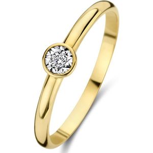 Isabel Bernard - De la Paix Inaya - Gouden Ring - 14 Karaat - Met Diamant 0.03 Karaat