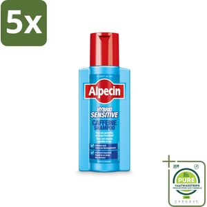 5 x Alpecin - Hybrid - Shampoo - Gevoelige Hoofdhuid - 250 ml - Grootverpakking - Shampoo Voor Gevoelige Hoofdhuid - Anti-roos Shampoo - Haaruitval Shampoo - Kalmerende Shampoo - Hydraterende Shampoo