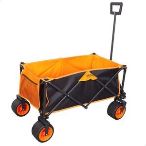 Opvouwbare Transportwagen voor Strand, Tuin en Camping tot 100 kg - Ergonomische Handgreep, 360° Draaibare Wielen met Remmen