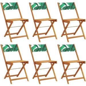 vidaXL Tuinstoel - Tuinstoelen - Inklapbare Tuinstoel - Tuin Stoel - Tuinstoelen 6 st inklapbaar stof en massief hout groen
