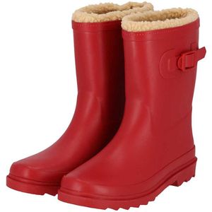 Morethansocks - Regenlaarzen kinderen - Unisex - Fake Fur voering - Rood - Maat 29/30 - Regenlaarzen meisje - Regenlaarzen jongens