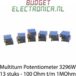 Potentiometer Multiturn – 13 stuks – 10 Ohm t/m 1M Ohm – Breadboard – Arduino – Raspberry