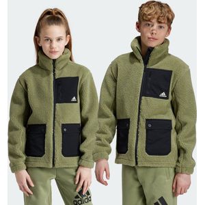adidas Sportswear Fleece Jack - Kinderen - Groen- 164