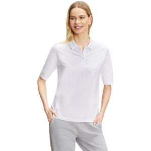 FALKE Basic Pique Polo zacht huidvriendelijk katoen polo shirt dames wit - maat XS