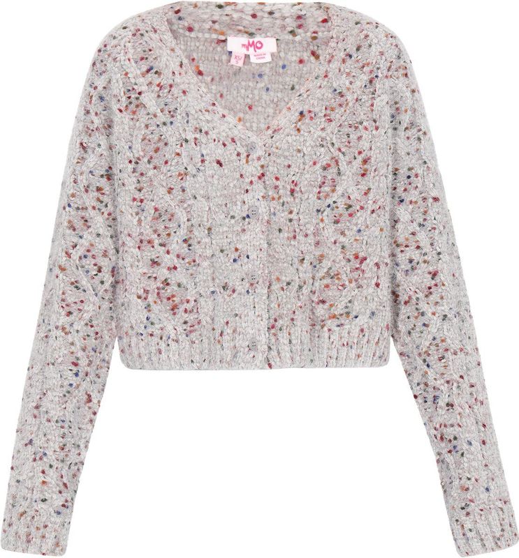 MYMO - Gebreid Vest - Grijs - V-hals - Lange Mouw