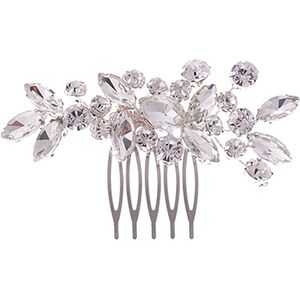 Elegante haarkam met strassteentjes en parels voor bruiloften