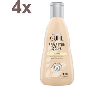 Guhl Repair Ritual Shampoo – Voor Beschadigd Haar – 4x 250 ml | Voordeelverpakking