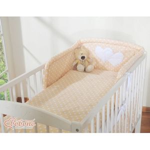 Bobono Kinderbeddengoed 3-delig Beige Stippen Hartjes