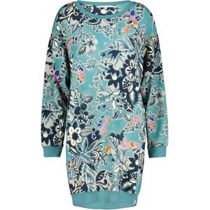 DIDI Dames Sweat dress Lou in licht groen met Flora Fantasy print maat 46