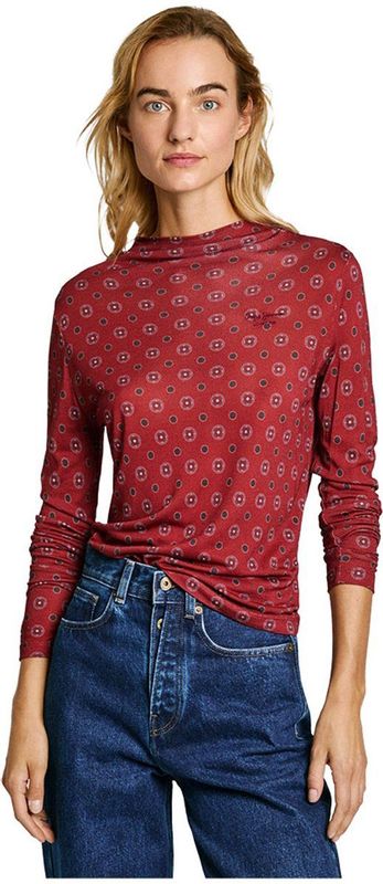 Pepe Jeans - T-shirt - Granaatappel - Viscose - Lange Mouwen - Muntenprint