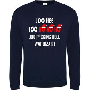 Kersttrui Joo Hee Joo Ho Ho Ho Joo F*cking Hell Wat Bizar | race supporter fan shirt | Formule 1 fan kleding | Max Verstappen / Red Bull racing supporter | christmas kerstmis kerst trui sweater | racing souvenir | maat XS