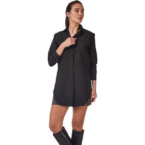 Happinessistanbul Wit Long Boyfriend Poplin-Overhemd Voor Dames Bp00045