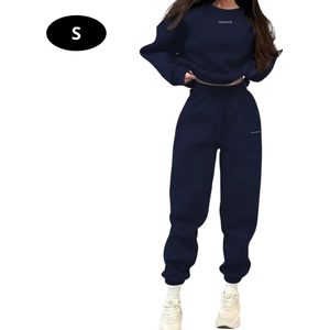 Bovista Joggingpak Dames - Huispak - Volwassenen - Trainingspak - Comfortabel - Jogging Pak - Joggingsbroek - Marineblauw - XS