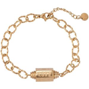 Schakel armband  – roestvrij staal – met message bead met daarop de tekst 'LOVE' – 16 cm – Feel Good Store – Goud