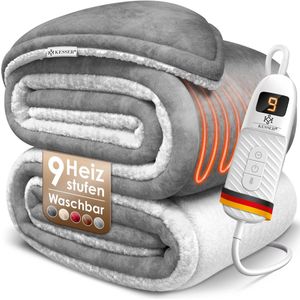 KESSER - Elektrische Warmtedeken - Grijs - 160x120cm - 9 Temperatuurstanden - Digitaal Display