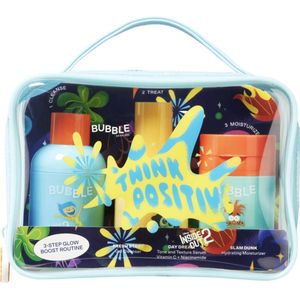 Bubble Skincare Think Positive 3-Step Glow Boost Routine - Skin care set - Geschenk set - Limited Edition