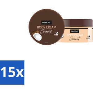 15 x Sence Bodycrème Coconut 200 ml - Bodycrème - Kokosolie - Kokosgeur - Hydratatie - Huidverzorging