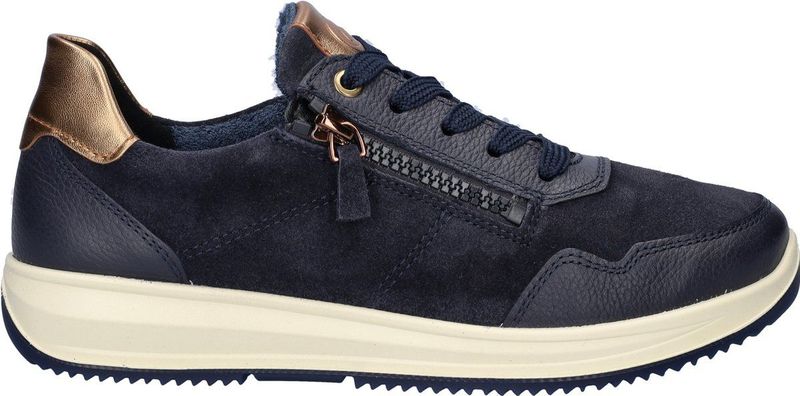 ARA - Sneakers Laag - Zwart - Uitneembare Zool - Snoersluiting - Glad Leer