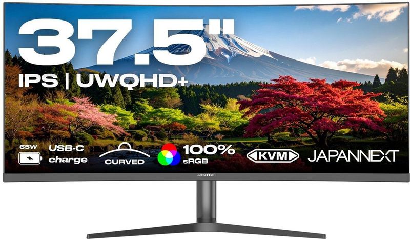 JAPANNEXT - JN-IPSC3752UWQHDPR-H-C65W - Curved Monitor - 37.5 inch - IPS - UWQHD+ (3840x1600) - USB-C met 65W Opladen