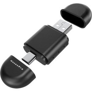 MasonPro 2-in-1 Dongle – Geschikt voor Apple Carplay & Android Auto –Navigatiesysteem Auto – USB – USB-C – Zwart – 2025 model
