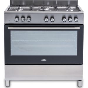 Everglades EVCK9011 - Gasfornuis - RVS - 90CM - 96 Liter - 6 Ovenstanden - Wokbrander - Timer - 5 Jaar Garantie