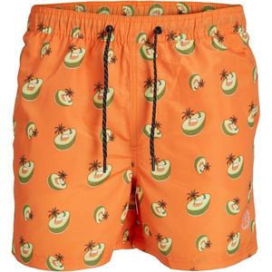 Jack & Jones Zwemshort Heren JPSTFIJI Oranje Avocado Print - Maat S - Zwembroek