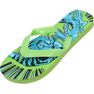 Groene jongens slippers/dinosaurus flip-flops