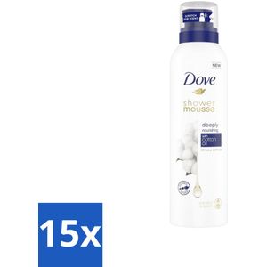 Dove Shower Foam - Deeply Nourishing - Cotton Oil - 200 ml - Bulkverpakking - 15 stuks