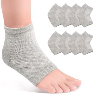 Hydraterende hielsokken Open Toe voor droge hielkloven - SPA voetverzorgingssokken Grijs - 4 paar .