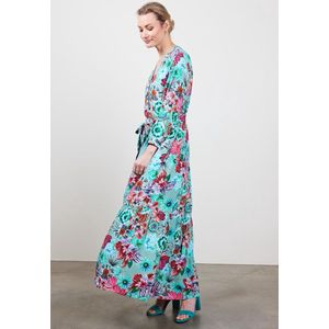 DIDI Dames Dress Melody in granite green with Floral medley print. maat 38