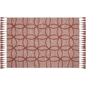KIRSEHIR - Laagpolig vloerkleed - Rood - 140 x 200 cm - Katoen
