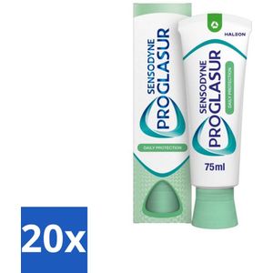 20 x Sensodyne - Tandpasta - ProGlasur Daily Protection - Dagelijkse Bescherming - 75 ml - Tandpasta - Glazuurbescherming - Tanderosie - Fluoride - Dagelijkse Tandpasta