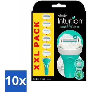 10 x Wilkinson Sword - Navulmesjes - Intuition Sensitive Care 2-in-1 XXL - 6 mesjes - Scheergel - Scheerbeurt - Scheermesjes - Scheerproducten - Scheerapparaat Dames