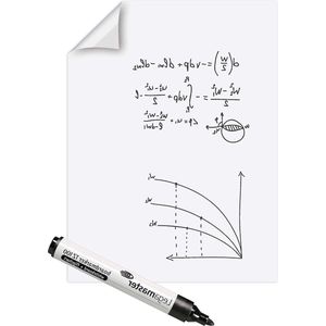 Whiteboard elektrostatische folie voor verschillende oppervlakken opgerold - 25 vellen (elk 60 x 80 cm) - Wit