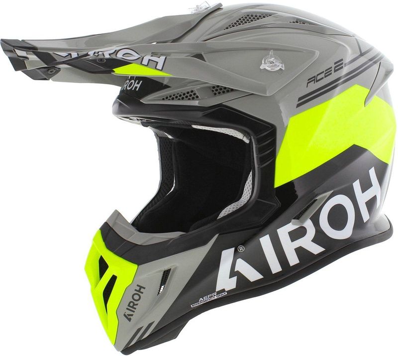 Airoh - Aviator Ace 2 - Crosshelm - Glans Grijs Geel Zwart