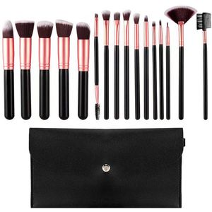 Professionele Make-up Borstel Set – 12 Stuks | Zacht, Vegan & Met PU Opbergzak | Perfect voor Oogschaduw & Contouring