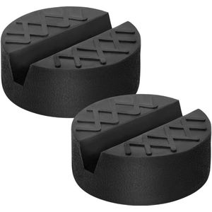 2-Delige Rubberen Krikpad - Universele Steun Met Groef Voor Krikliftkrik - Geschikt Voor Alle Auto's Tot 3 Ton