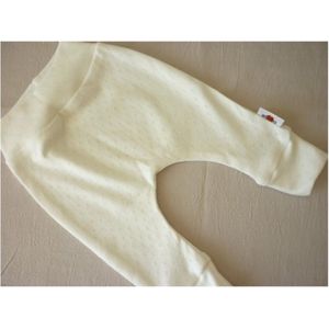 Oogappel Tricot Ajour Newborn Unisex Babykleding Babykleertjes Set (2-delig) Broekje en Knoopmutsje Maat 56 - 0 tot 2 maanden - Ecru