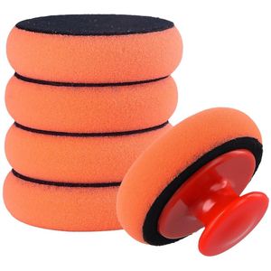 Allecto Plus - 5 stuks Autopolijst Pads - Microfiber Wax Applicator - Car Cleaning Sponge met handvat - Voor Auto, Glas, Metaal, Thuis en Werkplaats