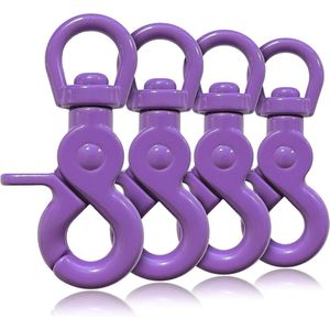Schaarkarabijnhaak met draai-scharnier/draaischop - Set van 4, 61 mm lengte, gelegeerd staal - Ook voor paracord 550 / sleutelhanger