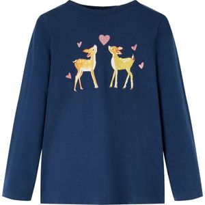 vidaXL - Kindershirt - Marineblauw - Lange Mouwen