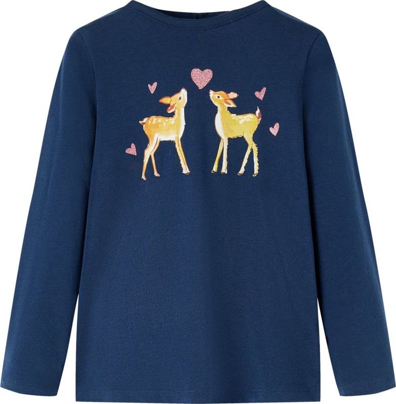 vidaXL - Kindershirt - Marineblauw - Lange Mouwen