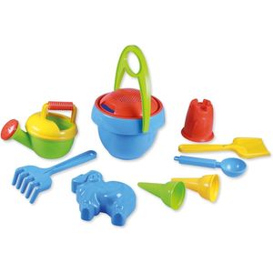 Zandspeelset voor Kinderen - 10-delige Speelgoedset voor Jongens en Meisjes vanaf 2 Jaar met Emmer, Zeef, Schep en Meer