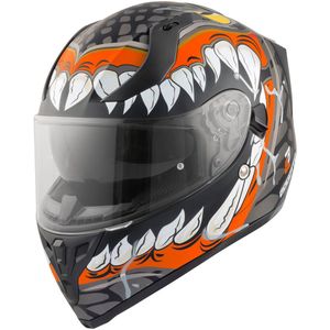 Bogotto V128 Naga Mat Zwart Oranje Integraalhelm - Maat XXL - Helm