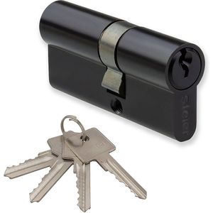 Cilinderslot zwart 25/25 - incl. 4 sleutels - deurcilinder zwart - cilinder slot