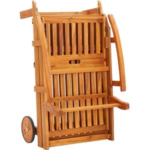 vidaXL Ligbed met kussen massief acaciahout - Ligbed - Ligstoel - Ligbedden - Ligstoelen