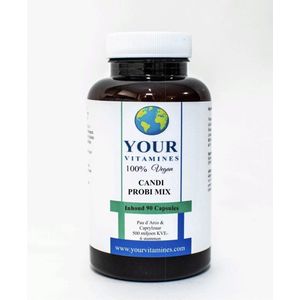 Your Vitamines Candi Probi Mix Formule Pau d’Arco & Caprylzuur 500 miljoen KVE - 6 stammen 90 VCAPS