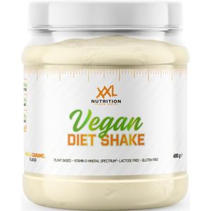 XXL Nutrition - Vegan Diet Shake - Maaltijdshake, Eiwit Shake, Maaltijdvervanger - Whey Protein Shake Incl. Vitamines & Mineralen - Vanille Caramel - 480 Gram