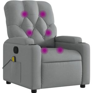 vidaXL - Massagestoel - Lichtgrijs - Handmatige Relaxfunctie - Vibratiefunctie